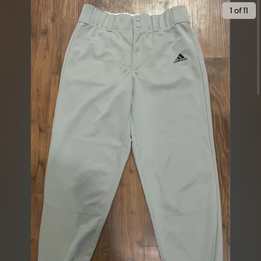 Adidas Climalite Gray Baseball Pants. Mens Size Small. Cuffed bottoms